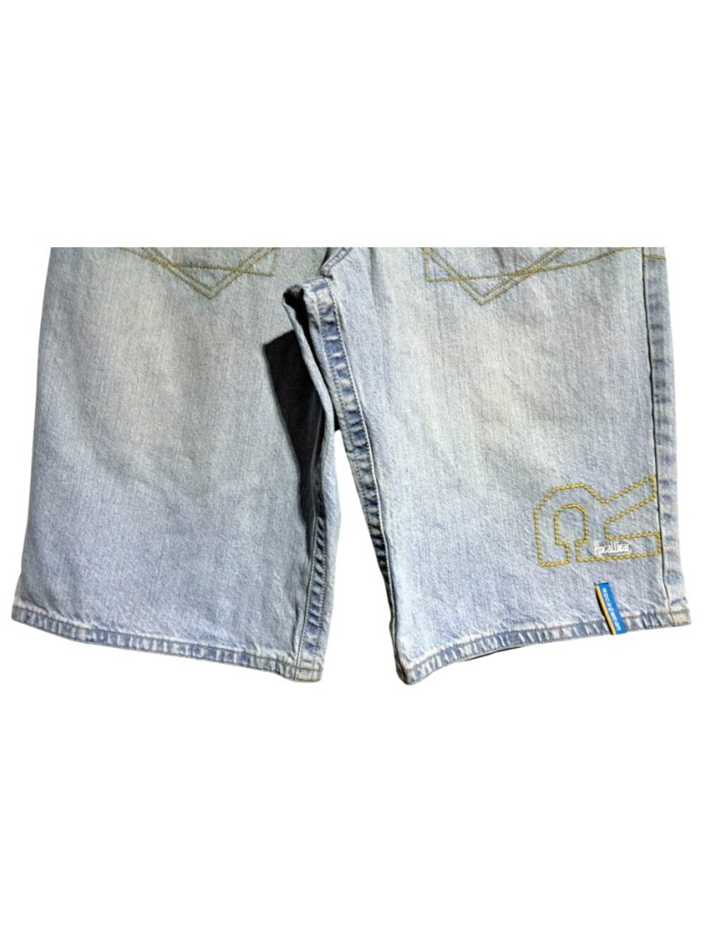 90s Y2k Rocawear Denim Jorts Shorts Mens Size 34 W Loose Fit Light Wash Jean Cot - Picture 6 of 11